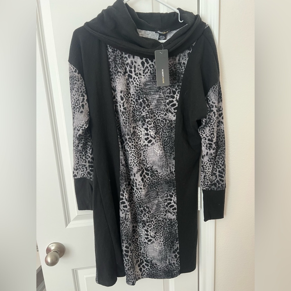 Black and Gray Animal Print Dress